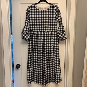Flamingo Urban Gingham Ruffle sleeve dress